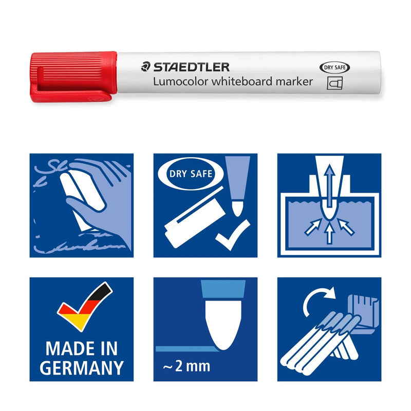 Board-Marker Lumocolor® whiteboard marker, STAEDTLER Box mit 4 Farben - staticmagnetic.de