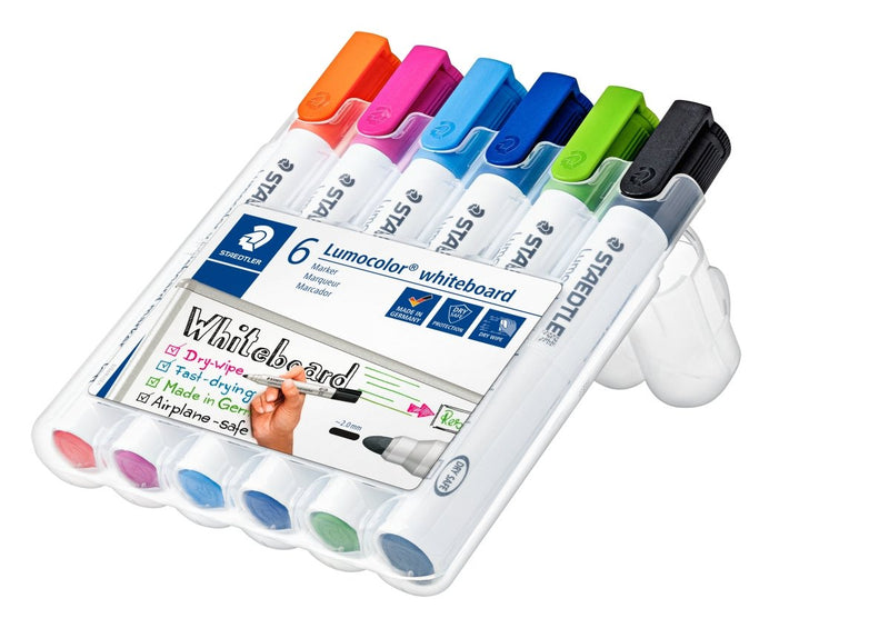 Lumocolor® whiteboard marker, nachfüllbar, ca. 2 mm, STAEDTLER Box mit 6 Farben - staticmagnetic.de