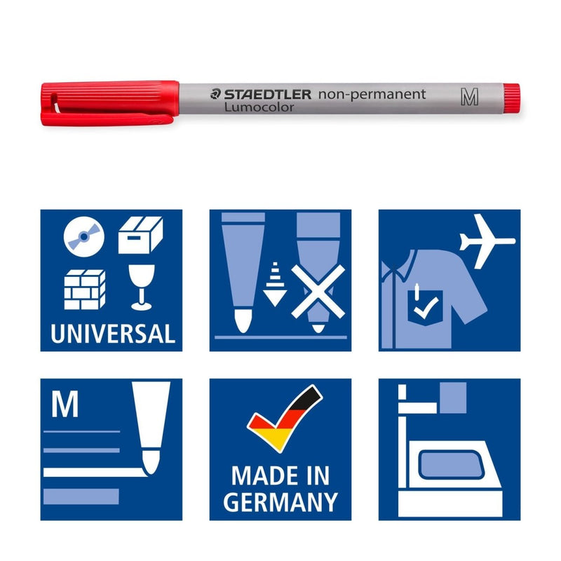 STAEDTLER Box mit 4 Lumocolor® non-permanent M ca. 1,0mm - in sortierten Farben 315 - staticmagnetic.de