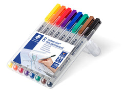 STAEDTLER Box mit 8 Lumocolor® non-permanent S ca. 0,4 mm - in sortierten Farben 311